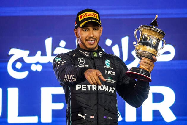 44 Lewis Hamilton (GBR, Mercedes-AMG Petronas F1 Team), F1 Grand Prix of Bahrain at Bahrain International Circuit on March 20, 2022 in Sakhir, Bahrain. (Photo by HOCH ZWEI) Sakhir Bahrain