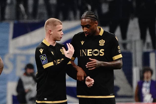 Jean Clair Todibo (OGC Nice) - Pablo Rosario (OGC Nice) FOOTBALL : Olympique de Marseille vs OGC Nice - Ligue 1 Uber Eats - Marseille - 20 03 2021 NorbertScanella Panoramic 