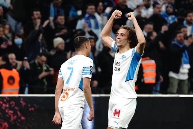 Joie - Matteo Guendouzi (Olympique de Marseille) - Amine Harit (Olympique de Marseille) FOOTBALL : Olympique de Marseille vs OGC Nice - Ligue 1 Uber Eats - Marseille - 20 03 2021 NorbertScanella Panoramic 