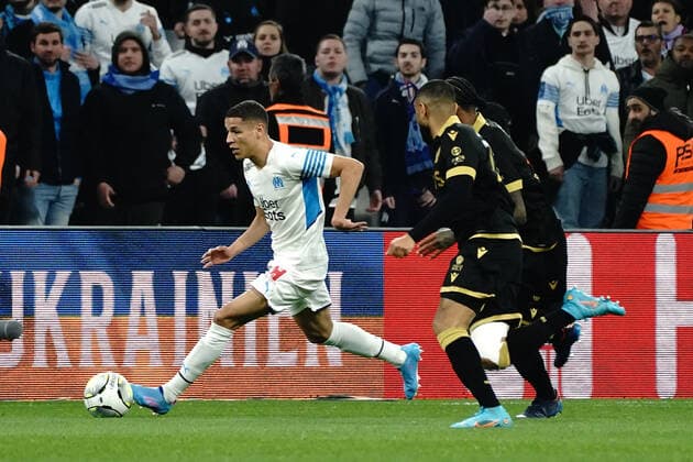 Amine Harit (Olympique de Marseille) FOOTBALL : Olympique de Marseille vs OGC Nice - Ligue 1 Uber Eats - Marseille - 20 03 2021 NorbertScanella Panoramic 