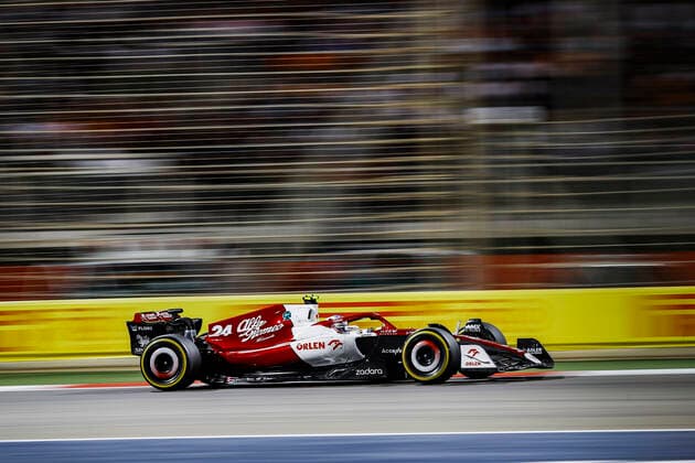 (220321) -- SAKHIR, March 21, 2022 -- Alfa Romeo s Chinese driver Zhou Guanyu competes during the Bahrain Formula One Grand Prix at the Bahrain International Circuit in the city of Sakhir on March 20, 2022. (DPPI Handout via Xinhua) (SP)BAHRAIN-SAKHIR-F1-BAHRAIN GRAND PRIX 2022-FINAL WangxHaizhou 