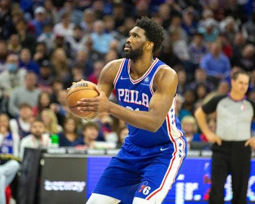 Philadelphia, Pennsylvania, United States of America, March 20th 2022: Joel Embiid (76ers 21)& xA