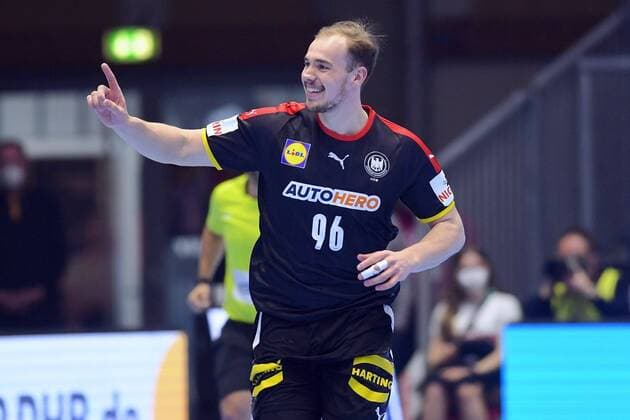 Jubel bei Tim Zechel (Deutschland, HC Erlangen) , Deutschland - Ungarn, Laenderspiel, GER- HUN - Handball, Nationalmannschaft Maenner, 20.03.2022, Deutschland - Ungarn, Handball, GER, Nationalmannschaft Maenner, 20.03.2022 Kassel Copyright: xEibner-Pressefoto-xRolandxSippelx