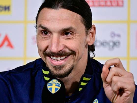 Sweden s forward Zlatan Ibrahimovic gestures during a news conference at Friends Arena in Stockholm, Sweden, on March 22, 2022. Sweden will face Czech Republic in a FIFA World Cup, WM, Weltmeisterschaft, Fussball Qatar 2022 play-off qualifying soccer match on 24 March 2022. STOCKHOLM SWEDEN SOCCER x10030x