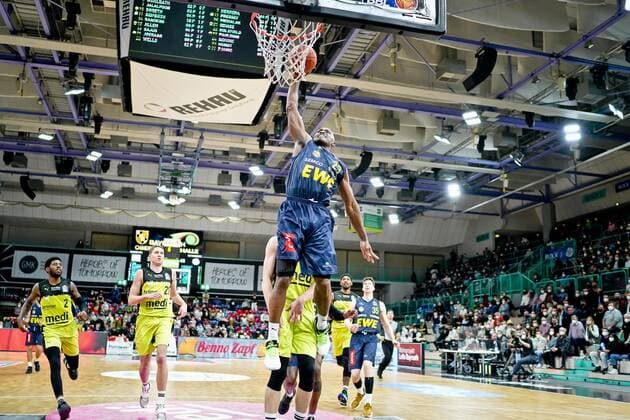 medi bayreuth - EWE Baskets Oldenburg, Basketball, Bundesliga, BBL, Spieltag 14, Spielzeit 2021 2022, 23.03.2022 23Paulding, Rickey (EWE Oldenburg) medi bayreuth - EWE Baskets Oldenburg , Basketball, Bundesliga, BBL, Spieltag 14, Spielzeit 2021 2022, 23.03.2022 Bayreuth Copyright: xEibner-Pressefoto ThorstenxOchsx EP_TOS