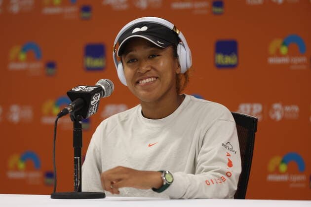 March 23, 2022, Miami Gardens, Florida, United States Of America: MIAMI GARDENS, FLORIDA - MARCH 23: Naomi Osaka of Japan at press conference, PK, Pressekonferenz after defeating Astra Sharma of Australia in her first round match on day 3 of the Miami Open at Hard Rock Stadium on March 23, 2022 in Miami Gardens, Florida ...People: Naomi Osaka Miami Gardens United States Of America - ZUMAs214 20220323_zda_s214_038 Copyright: xSMGx