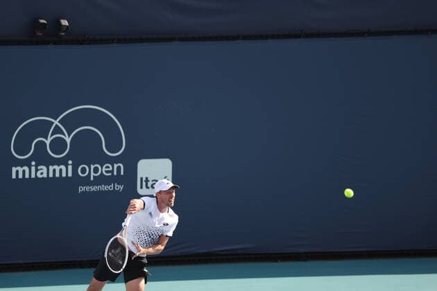 March 23, 2022, Miami Gardens, Florida, United States Of America: MIAMI GARDENS, FLORIDA - MARCH 23: John Millman on day 3 of the Miami Open at Hard Rock Stadium on March 23, 2022 in Miami Gardens, Florida...People: John Millman Miami Gardens United States Of America - ZUMAs214 20220323_zda_s214_159 Copyright: xSMGx