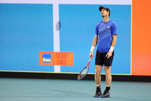 March 24, 2022, Miami Gardens, Florida, United States Of America: MIAMI GARDENS, FLORIDA - MARCH 24: Andy Murray of Great Britain defeats Federico Delbonis of Argentina on stadium court at Hard Rock Stadium on March 24, 2022 in Miami Gardens, Florida...People: Andy Murray Miami Gardens United States Of America - ZUMAs214 20220324_zda_s214_255 Copyright: xSMGx