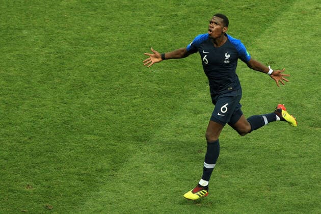 Football - FIFA World Cup, WM, Weltmeisterschaft, Fussball Final - France v Croatia 15th July 2018 - FIFA World Cup Final - France v Croatia - Paul Pogba of France celebrates after scoring their 3rd goal - Photo: Simon Stacpoole Offside. Moscow Russia Copyright: xSimonxStacpoolexOffside
