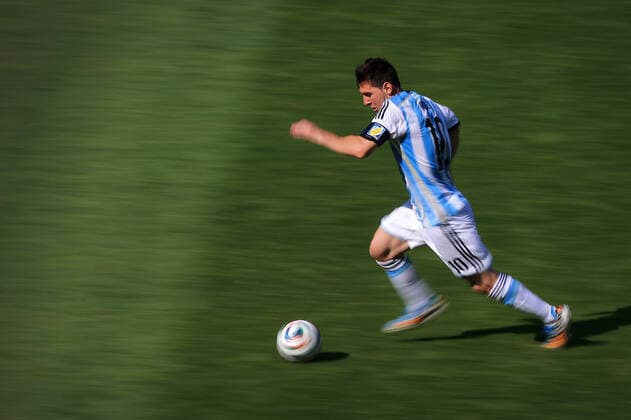 Football - 2014 FIFA World Cup, WM, Weltmeisterschaft, Fussball - Group F - Argentina v Iran 21st June 2014 - FIFA World Cup - Group F - Argentina v Iran - Lionel Messi of Argentina - Photo: Simon Stacpoole Offside. Belo Horizonte Brazil Copyright: xSimonxStacpoolexOffside