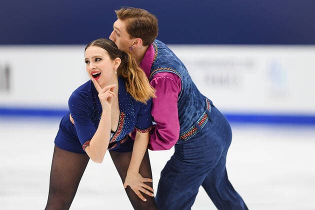 Sport Themen der Woche KW12 Aurelija IPOLITO & Luke RUSSELL (LAT), during Ice Dance Rhythm Dance, at the ISU World Figure skating, Eiskunstlauf Championships 2022 at Sud de France Arena, on March 25, 2022 in Montpellier Occitanie, France. Noxthirdxpartyxsales  (184245141)