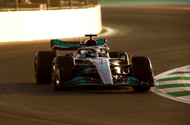 63 George Russell (GBR, Mercedes-AMG Petronas F1 Team), F1 Grand Prix of Saudi Arabia at Jeddah Corniche Circuit on March 25, 2022 in Jeddah, Saudi Arabia. (Photo by HOCH ZWEI) Jeddah Saudi Arabia