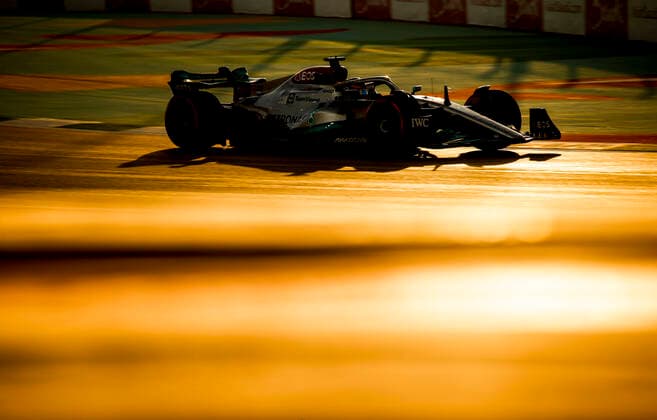 63 George Russell (GBR, Mercedes-AMG Petronas F1 Team), F1 Grand Prix of Saudi Arabia at Jeddah Corniche Circuit on March 25, 2022 in Jeddah, Saudi Arabia. (Photo by HOCH ZWEI) Jeddah Saudi Arabia