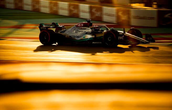 63 George Russell (GBR, Mercedes-AMG Petronas F1 Team), F1 Grand Prix of Saudi Arabia at Jeddah Corniche Circuit on March 25, 2022 in Jeddah, Saudi Arabia. (Photo by HOCH ZWEI) Jeddah Saudi Arabia