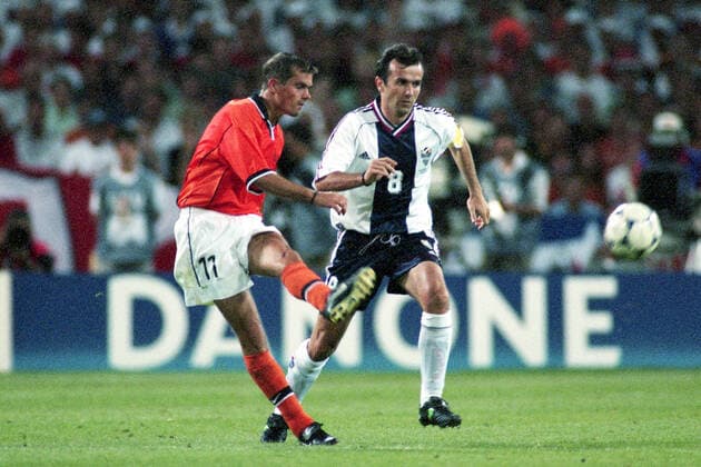 PHILIP COCU, Olanda, DEJAN SAVICEVIC, Jugoslavia, FIFA World Cup, WM, Weltmeisterschaft, Fussball France 1998, Holland vs Yugoslavia 2-1, Toulouse CAMPIONATI MONDIALI FRANCIA 1998 OTTAVI DI FINALE OLANDA-JUGOSLA