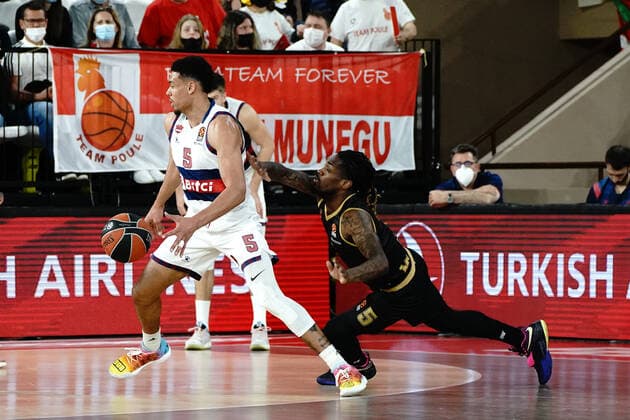 Wade Baldwin IV (Vitoria Gasteiz) - Paris Lee (AS Monaco) BASKETBALL : Monaco vs Vitoria Gasteiz - Euroleague - Monaco - 25 03 2022 NorbertScanella Panoramic 