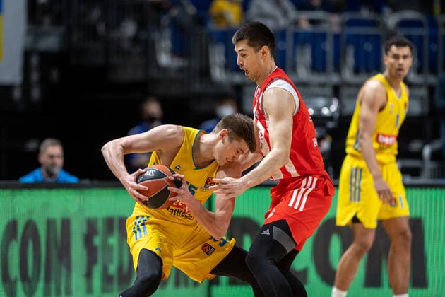 Basketball Berlin 25.03.2022 Saison 2021 2022 Euroleague Regular Season Alba Berlin - Crvena zvezda mts Belgrad Ben Lammers (Alba Berlin, No.55)