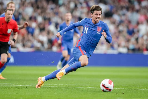 LONDON, ENGLAND - MARCH 26: during the International Friendly, Länderspiel, Nationalmannschaft match between England and Switzerland at Wembley Stadium on March 26, 2022 in London, United Kingdom. Mason Mount of England in action London Wembley Stadium England United Kingdom Copyright: xJustPictures.chx xRichardxCallisx