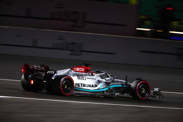 63 RUSSELL George (gbr), Mercedes AMG F1 Team W13, action during the Formula 1 STC Saudi Arabian Grand Prix 2022, 2nd round of the 2022 FIA Formula One World Championship, WM, Weltmeisterschaft on the Jeddah Corniche Circuit, from March 25 to 27, 2022 in Jeddah, Saudi Arabia - F1 - SAUDI ARABIAN GRAND PRIX 2022 DPPI Panoramic  00122006__V2_2465.JPG_