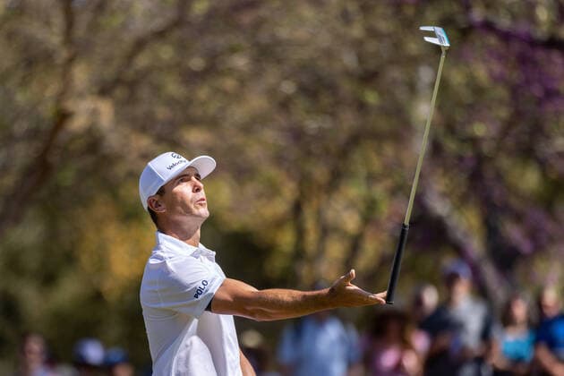 Sport Themen der Woche KW12 AUSTIN, TX - MARCH 26: Billy Horschel throws his putter in the air after missing a birdie putt on the 18th hole during the Round of 16 at the PGA, Golf Herren - World Golf Championships-Dell Technologies Match Play on March 26, 2022, at Austin County Club in Austin, TX. (Photo by David Buono Icon Sportswire) GOLF: MAR 26 PGA - World Golf Championships-Dell Technologies Match Play Icon220326011