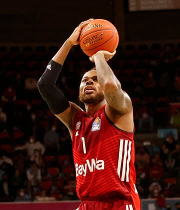 27.03.2022, BBL, FC Bayern Basketball vs Hakro Merlins Crailsheim, Audi Dome, Muenchen, Basketball, im Bild: Deshaun Thomas (FCB Basketball)
