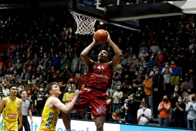 27.03.2022, easyCredit Basketball Bundesliga, BBL, Saison 2021 2022, Herren, Chemnitz Niners - Alba Berlin Darion Atkins, Niners Chemnitz Chemnitz Messe Chemnitz Sachsen Germany