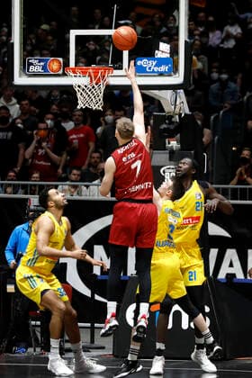 27.03.2022, easyCredit Basketball Bundesliga, BBL, Saison 2021 2022, Herren, Chemnitz Niners - Alba Berlin Jonas Richter, Niners Chemnitz Chemnitz Messe Chemnitz Sachsen Germany