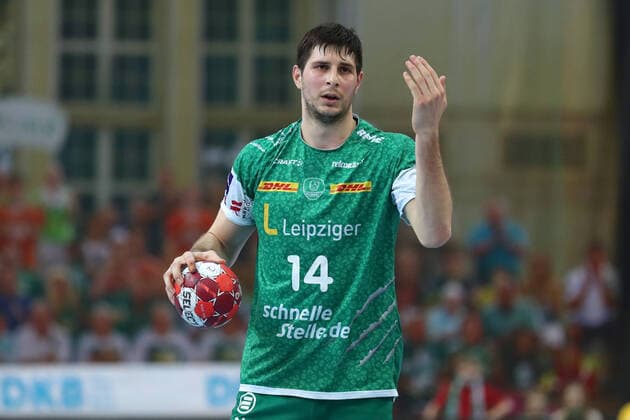 SC DHfK Leipzig vs. TuS N-Luebbecke, Liqui Moly HBL, 27.03.22 Handball, Liqui Moly HBL, 1. Bundesliga, Saison 2021 2022, 25. Spieltag: SC DHfK Leipzig vs. TuS N-Luebbecke am 27.03.22 in der Quarterback Immobilien Arena Leipzig. Im Bild: Marko MAMIC (14, SC DHfK Leipzig) Copyright: xBEAUTIFULxSPORTS JanxKaeferx