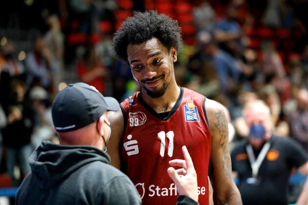 27.03.2022, easyCredit Basketball Bundesliga, BBL, Saison 2021 2022, Herren, Chemnitz Niners - Alba Berlin Isiaha Mike, Niners Chemnitz Chemnitz Messe Chemnitz Sachsen Germany