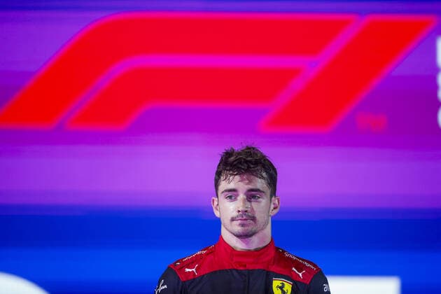 LECLERC Charles (mco), Scuderia Ferrari F1-75, podium during the Formula 1 STC Saudi Arabian Grand Prix 2022, 2nd round of the 2022 FIA Formula One World Championship, WM, Weltmeisterschaft on the Jeddah Corniche Circuit, from March 25 to 27, 2022 in Jeddah, Saudi Arabia - F1 - SAUDI ARABIAN GRAND PRIX 2022 - RACE DPPI Panoramic  00122007__V2_4882.JPG_