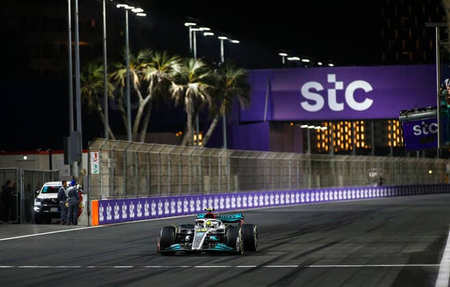 44 Lewis Hamilton (GBR, Mercedes-AMG Petronas F1 Team), F1 Grand Prix of Saudi Arabia at Jeddah Corniche Circuit on March 27, 2022 in Jeddah, Saudi Arabia. (Photo by HOCH ZWEI) Jeddah Saudi Arabia