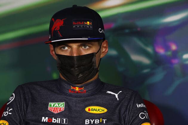 VERSTAPPEN Max (ned), Red Bull Racing RB18, portrait, post race press conference, PK, Pressekonferenz during the Formula 1 STC Saudi Arabian Grand Prix 2022, 2nd round of the 2022 FIA Formula One World Championship, WM, Weltmeisterschaft on the Jeddah Corniche Circuit, from March 25 to 27, 2022 in Jeddah, Saudi Arabia - F1 - SAUDI ARABIAN GRAND PRIX 2022 - RACE DPPI Panoramic GP2202_192652_31I9885