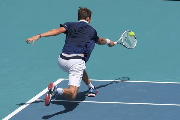 Daniil Medvedev (RUS) defeated Pedro Martinez (ESP) 6-3, 6-4, at the Miami Open being played at Hard Rock Stadium in Miami Gardens, Florida on March 28, 2022: Ã‚ Tennisclix CSM Miami Gardens USA - ZUMAc04_ 20220328_zaf_c04_001 Copyright: xKarlaxKinnex