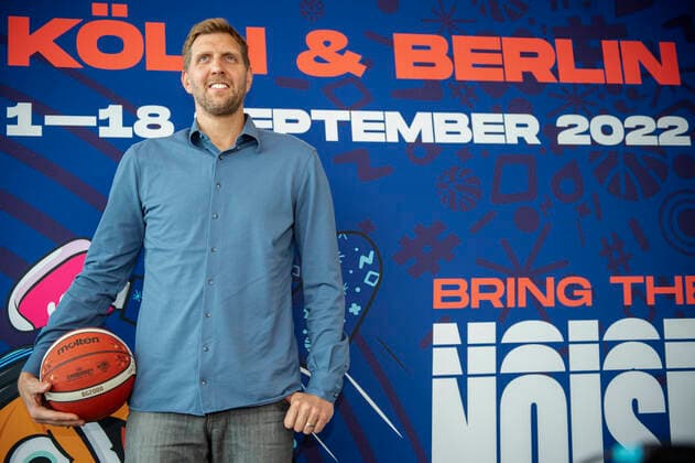 Basketball: Eurobasket-PK mit Dirk Nowitzki und Armin Andres am 29.03.22 im KölnSKY in Köln (Nordrhein-Westfalen). Dirk Nowitzki Portrait, Copyright: xChristopherxNeundorfx