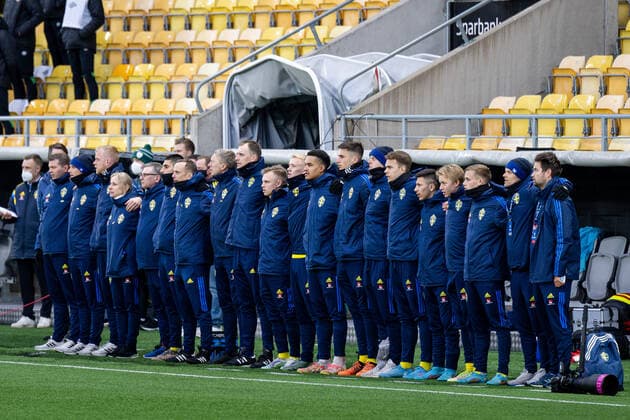 220329 Players of Sweden ahead of the UEFA European Under-21 Qualifier football match between Sweden and Ireland on March 29, 2022 in Boras. Photo: Jörgen Jarnberger BILDBYRAN COP 112 MB0362 fotboll football soccer fotball em-kval kval uefa european under-21 qualifier U21, U 21 qualifier qualifying round qualification sverige sweden irland ireland bbeng Copyright: JÖRGENxJARNBERGER BB220329JJ014