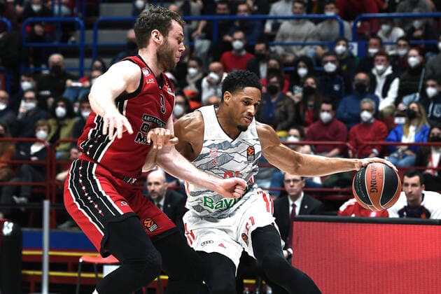 Db Milano 29 03 2022 - basket Eurolega AX Armani Exchange Olimpia Milano-Fc Bayern Munich foto Daniele Buffa Image nella foto: Augustine Rubit-Nicolo Melli 