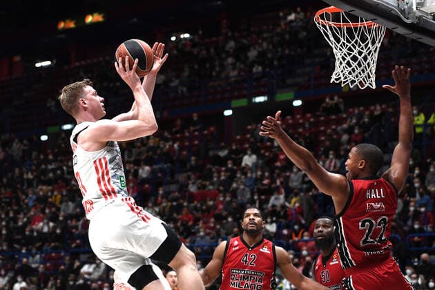 Db Milano 29 03 2022 - basket Eurolega AX Armani Exchange Olimpia Milano-Fc Bayern Munich foto Daniele Buffa Image nella foto: Ognjen Jaramaz-Devon Hall 