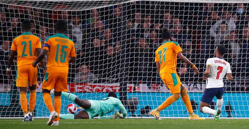 England v Ivory Coast International Friendly, Länderspiel, Nationalmannschaft Raheem Sterling of England scores their second goal during the International Friendly match at Wembley Stadium, London Content Not Available For UK Newspapers Copyright: xPaulxChestertonx FIL-16730-0075 UK Newspapers OUT