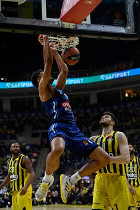 of Fenerbahce Beko Istanbul and of Alba Berlin in action during the Turkish Airlines EuroLeague Regular Season Round 21 match between Fenerbahce Beko Istanbul and Alba Berlin at Ulker Sports Arena in Istanbul, Turkey , on March 29, 2022 