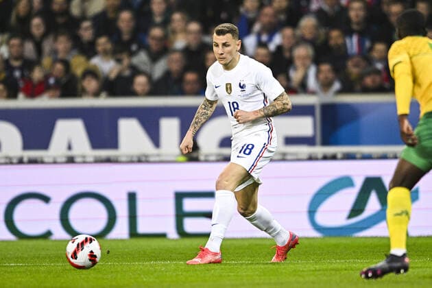 Lucas Digne (Fra) FOOTBALL : France vs Afrique du Sud - Match Amical - 29 03 2022 JBAutissier Panoramic 