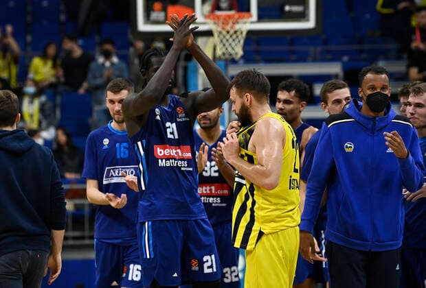 Christ Koumadje (21) of Alba Berlin during the Turkish Airlines EuroLeague Regular Season Round 21 match between Fenerbahce Beko Istanbul and Alba Berlin at Ulker Sports Arena in Istanbul, Turkey , on March 29, 2022 