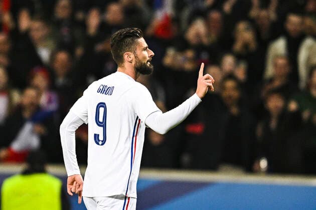Fußball, Frankreich - Südafrika Joie des joueurs de l equioe de France apres le but de Olivier Giroud (Fra) FOOTBALL : France vs Afrique du Sud - Match Amical - 29 03 2022 JBAutissier Panoramic 