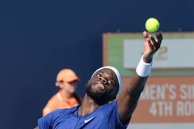 Frances Tiafoe (USA) is defeated by Francisco Cerundolo (ARG) 7-6 (7-2), 6-7 (3-7), 2-6, at the Miami Open being played at Hard Rock Stadium in Miami Gardens, Florida on March 29,2022: Ã‚ Tennisclix CSM Miami Gardens USA - ZUMAc04_ 20220329_zaf_c04_059 Copyright: xKarlaxKinnex