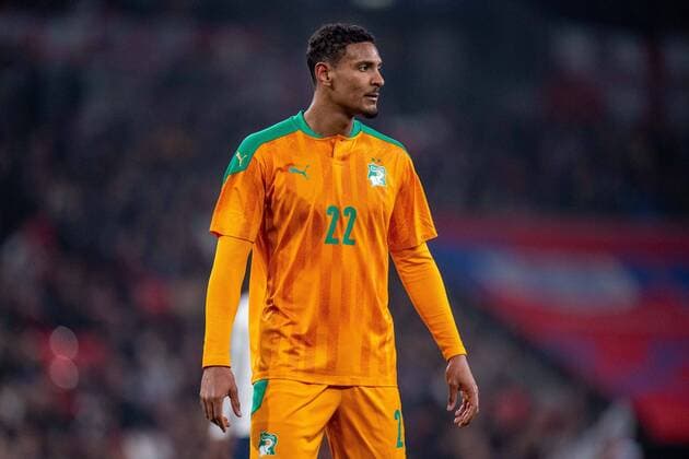 LONDON, ENGLAND - MARCH 29: Sebastien Haller of Ivory Coast during the International Friendly, Länderspiel, Nationalmannschaft match between England and Ivory Coast at Wembley Stadium on March 29, 2022 in London, E England v Ivory Coast - International Friendly Copyright: xSebastianxFrejx