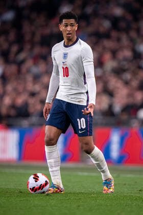 LONDON, ENGLAND - MARCH 29: Borussia Dortmund player {persons} of England during the International Friendly, Länderspiel, Nationalmannschaft match between England and Ivory Coast at Wembley Stadium on March 29, 2022 in London, E England v Ivory Coast - International Friendly Copyright: xSebastianxFrejx