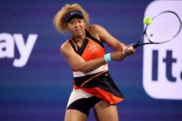 Tennis, WTA-Turnier in Miami March 29, 2022, Miami Gardens, Florida, United States Of America: MIAMI GARDENS, FLORIDA - MARCH 29: Naomi Osaka of Japan defeats Danielle Collins of the United States in their quarter final match on day 9 of the Miami Open at Hard Rock Stadium on March 29, 2022 in Miami Gardens, Florida ...People: Naomi Osaka Miami Gardens United States Of America - ZUMAs214 20220329_zda_s214_046 Copyright: xSMGx