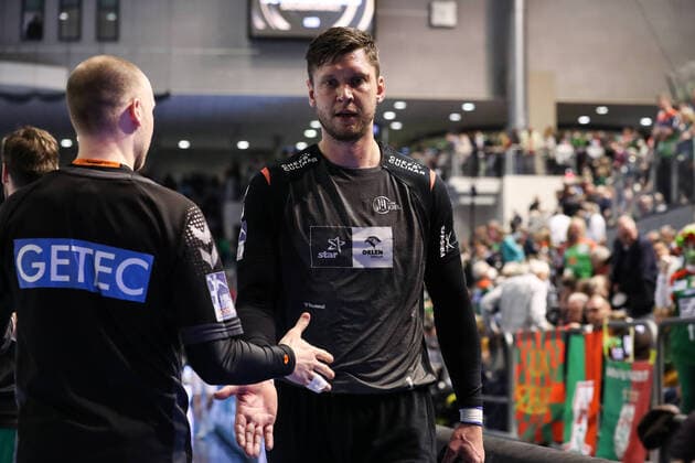Torwart Niklas Landin Jacobsen (THW Kiel,1) - Handball Bundesliga Saison 2021-2022 SC Magdeburg vs. THW Kiel in der GETEC Arena in Magdeburg - Handball,Deutschland,26.03.2022