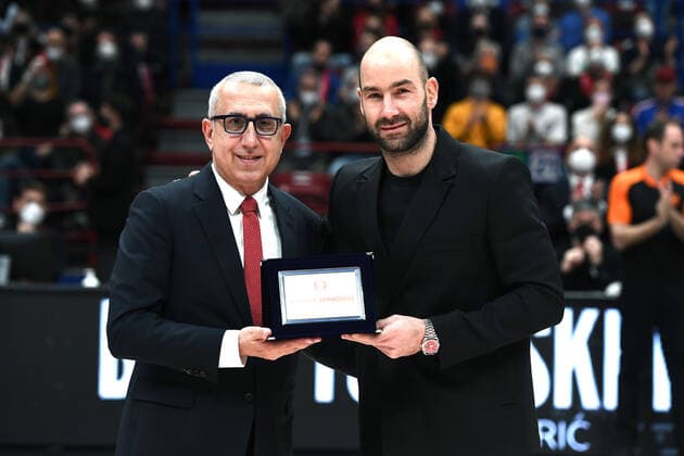 Db Milano 31 03 2022 - basket Eurolega AX Armani Exchange Olimpia Milano-As Monaco foto Daniele Buffa Image nella foto: Vasilis Spanoulis-Christos Stavropoulos 
