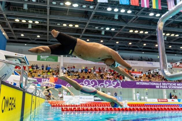 Bilder des Jahres 2022, Sport 04 April Sport Themen der Woche KW13 Schwimmen Berlin 01.04.2022 Paraschwimmen IDM Berlin 2022 Wolfgang Unger (GER) *** Swimming Berlin 01 04 2022 Para Swimming IDM Berlin 2022 Wolfgang Unger GER