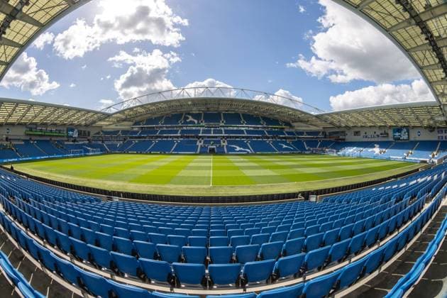 Brighton and Hove Albion v Norwich City Premier League 02 04 2022. General view of the American Express Community Stadium ahead of the Premier League match between Brighton and Hove Albion and Norwich City at the American Express Community Stadium, Brighton and Hove, England on 2 April 2022. Brighton and Hove American Express Community Stadium East Sussex England Editorial use only DataCo restrictions apply See www.football-dataco.com , Copyright: xJanexStokesx PSI-14976-0004